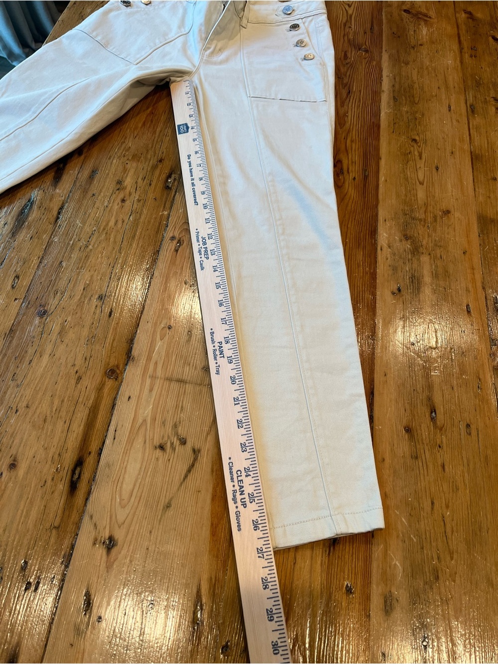 White House Black Market High-Rise Button-Front Jeans in Off-White - Picture 6 of 8